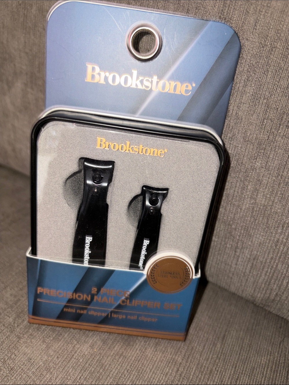 Brookstone Black 2-Piece Precision Nail Clipper Set
